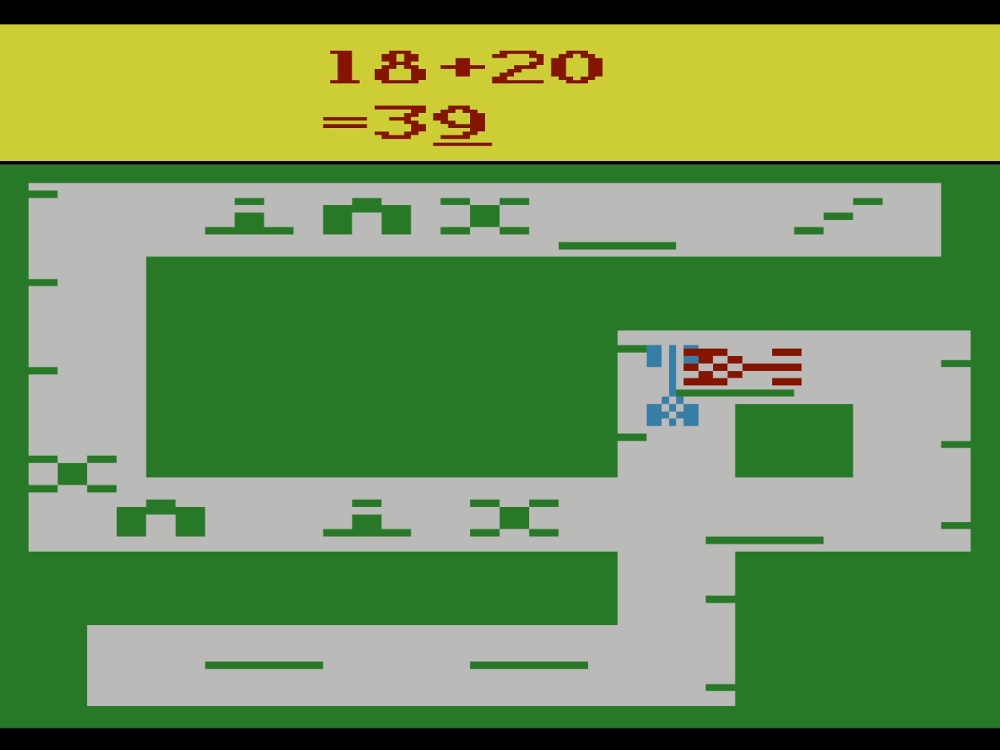 Gameplay of Math Gran Prix for Atari 2600